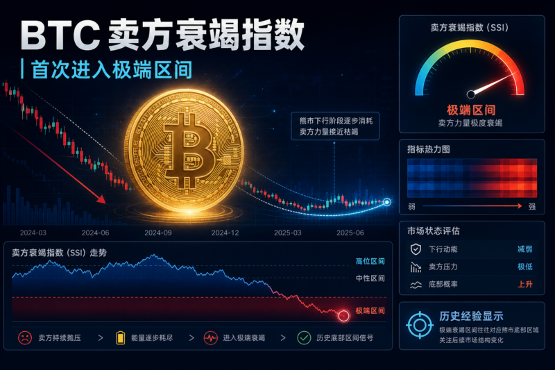 BTC 卖方衰竭指数本轮熊市首次进入「极端区间」-指挥使社区 - 真实线索、热点议题与深度观察