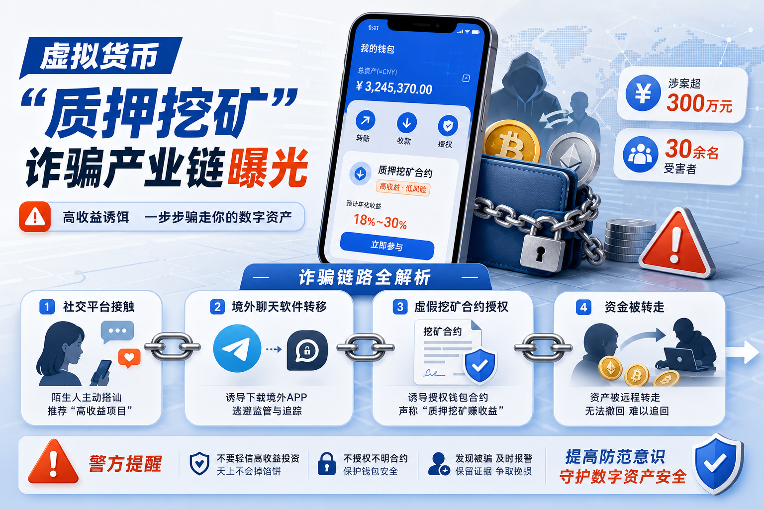 中国内地虚拟货币“质押挖矿”诈骗产业链曝光,涉案金额超300万元