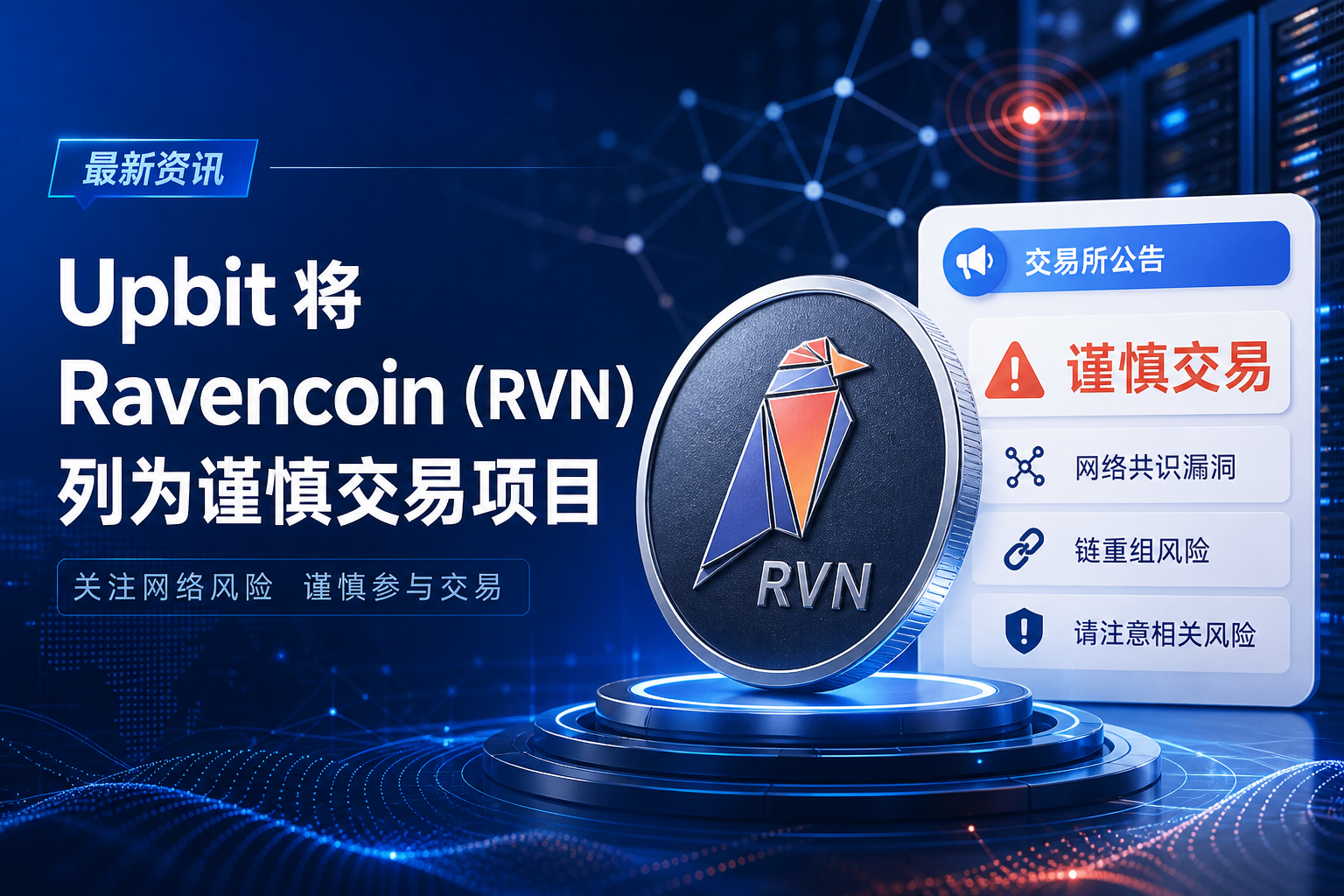 Upbit 将 Ravencoin(RVN)列为谨慎交易项目