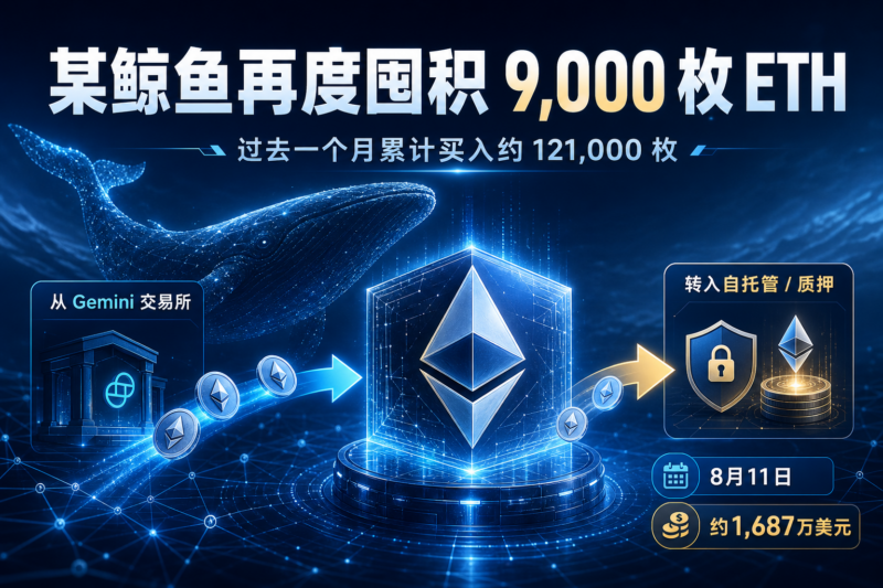 链上侦探|某鲸鱼今日再度囤积 9,000 枚 ETH-指挥使社区 - 真实线索、热点议题与深度观察