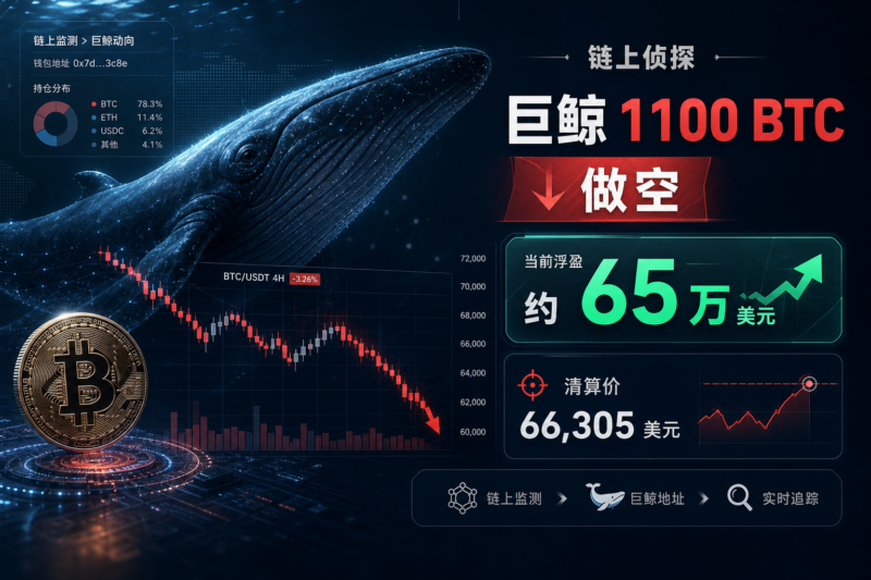 链上侦探|某巨鲸开立 1100 枚比特币空头头寸,目前浮盈约 65 万美元-指挥使社区 - 真实线索、热点议题与深度观察