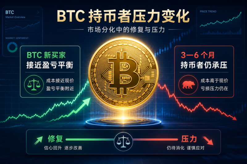 BTC 新买家接近盈亏平衡,3 至 6 个月持币者仍承受较大亏损压力-指挥使社区 - 真实线索、热点议题与深度观察