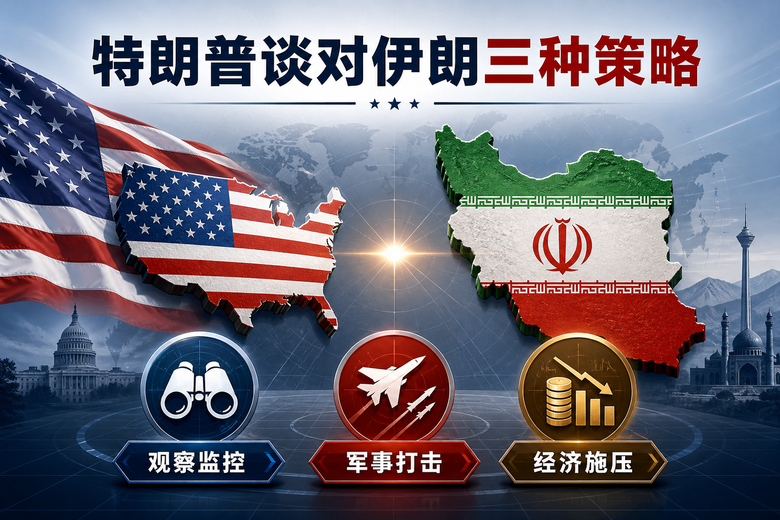 特朗普称美国对伊朗有三种“策略”