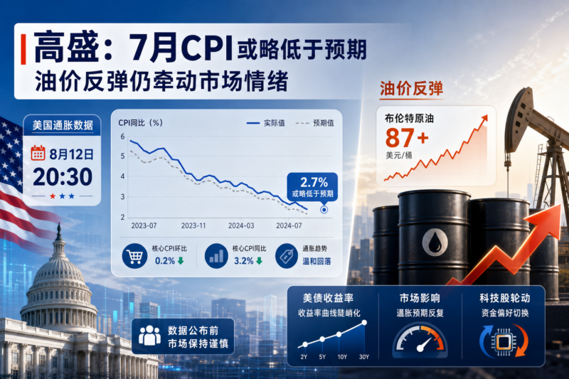 高盛:预计 7 月 CPI 略低于预期,但油价反弹仍将影响市场情绪-指挥使社区 - 真实线索、热点议题与深度观察