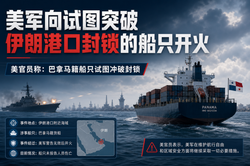 美国官员：美军对试图突破伊朗港口封锁的船只开火-指挥使社区 - 真实线索、热点议题与深度观察