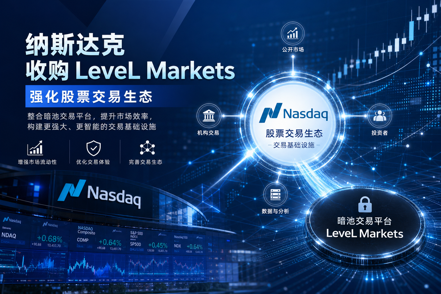 纳斯达克收购 LeveL Markets,强化股票交易生态