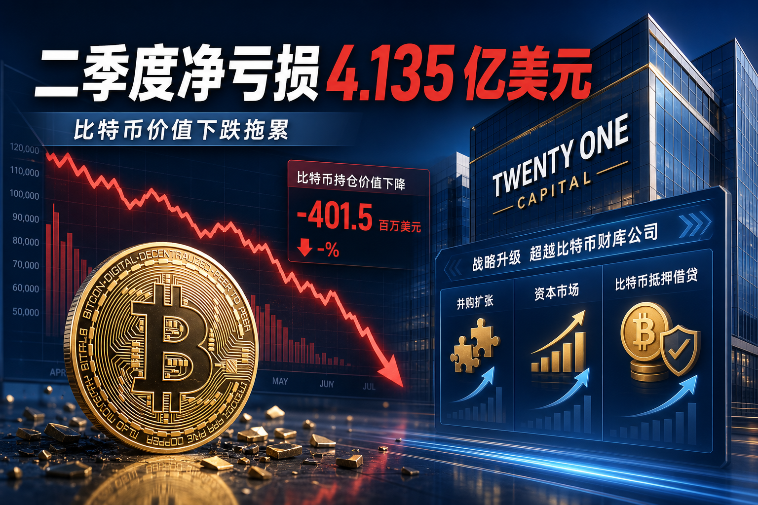 比特币财库公司 Twenty One Capital 第二季度净亏损 4.135 亿美元