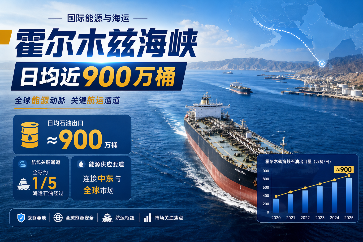 美国能源部长：霍尔木兹海峡日均石油出口接近 900 万桶