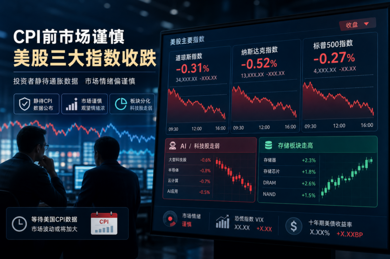CPI 公布前市场维持谨慎,美股收跌-指挥使社区 - 真实线索、热点议题与深度观察