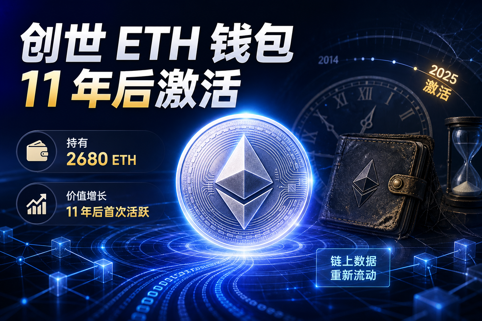 创世 ETH 钱包沉寂超 11 年后激活