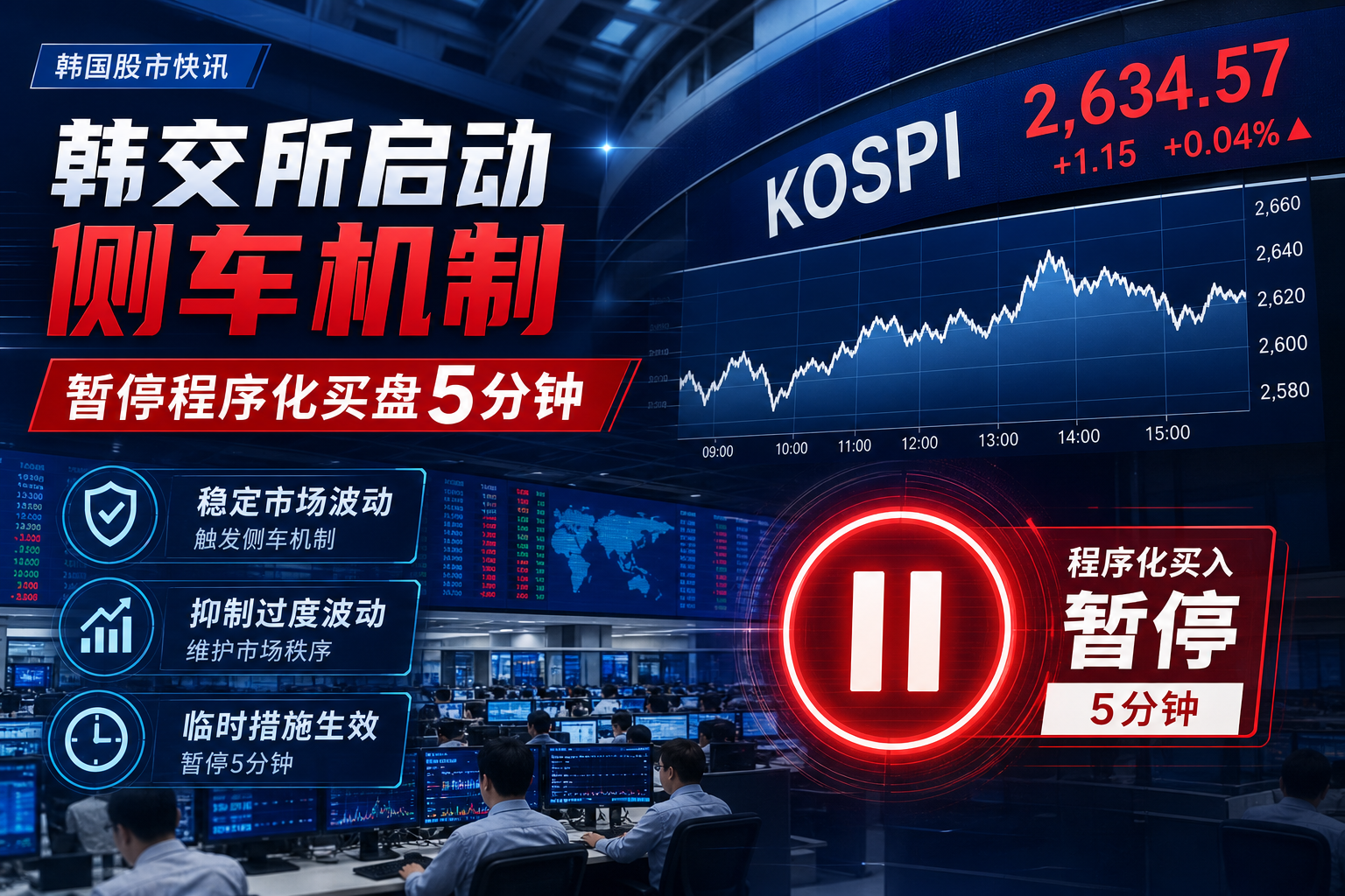 韩交所启动 KOSPI 侧车机制，暂停程序化买盘