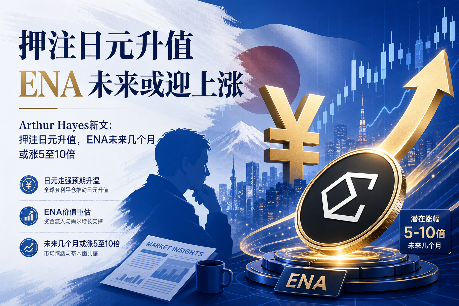 Arthur Hayes新文：押注日元升值，ENA未来几个月或涨5至10倍