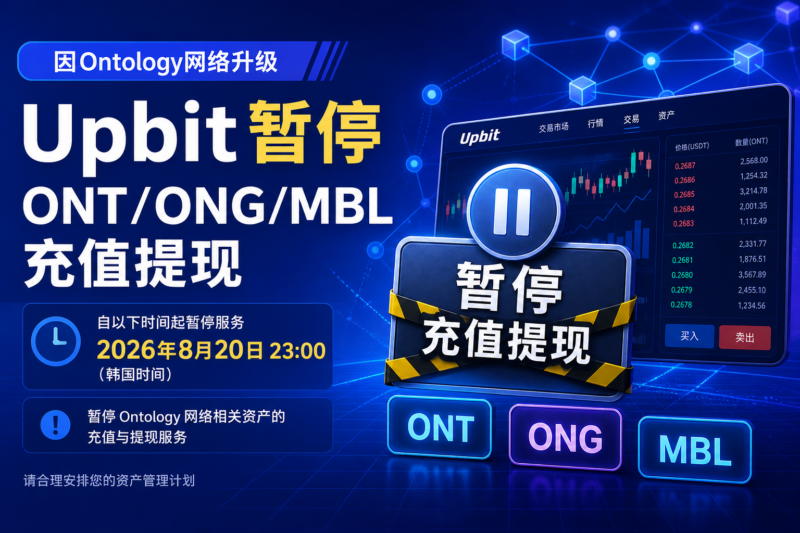 Upbit将于8月20日起暂停ONT、ONG、MBL充值提现服务-指挥使社区 - 真实线索、热点议题与深度观察