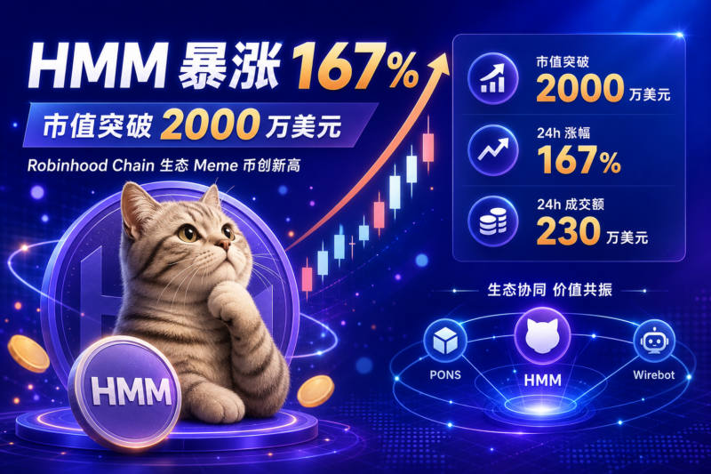 Robinhood Chain 生态 Meme 币 HMM 拉涨 167%,市值突破 2000 万美元-指挥使社区 - 真实线索、热点议题与深度观察