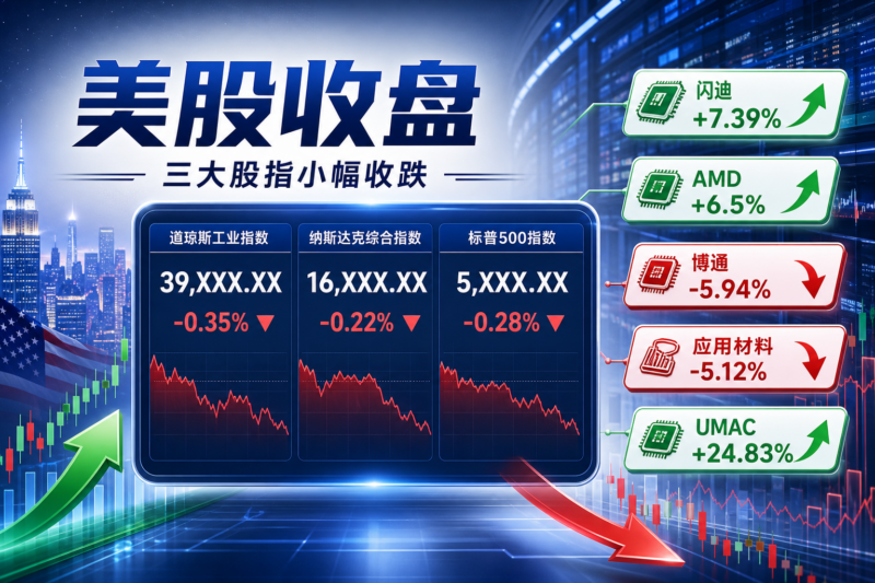 美股今晨收盘:三大股指小幅收跌,闪迪涨超 7%,博通跌近 6%-指挥使社区 - 真实线索、热点议题与深度观察