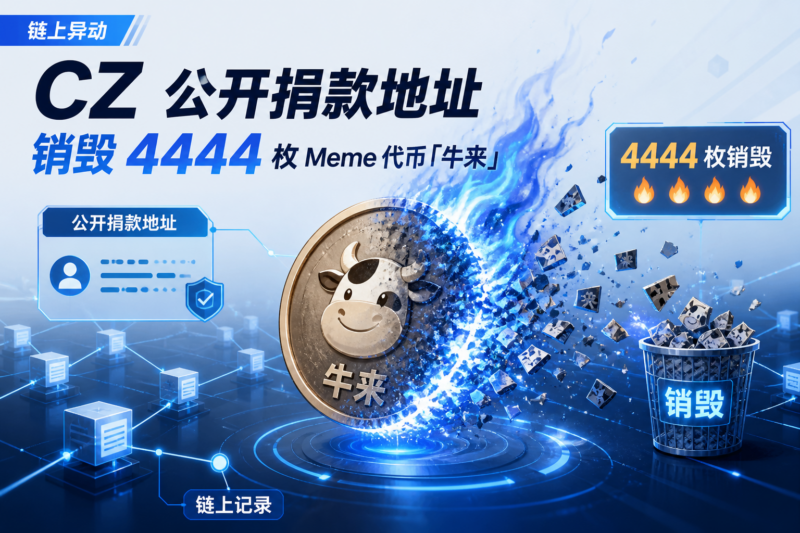 CZ 公开捐款地址销毁 4444 枚 Meme 代币「牛来」-指挥使社区 - 真实线索、热点议题与深度观察
