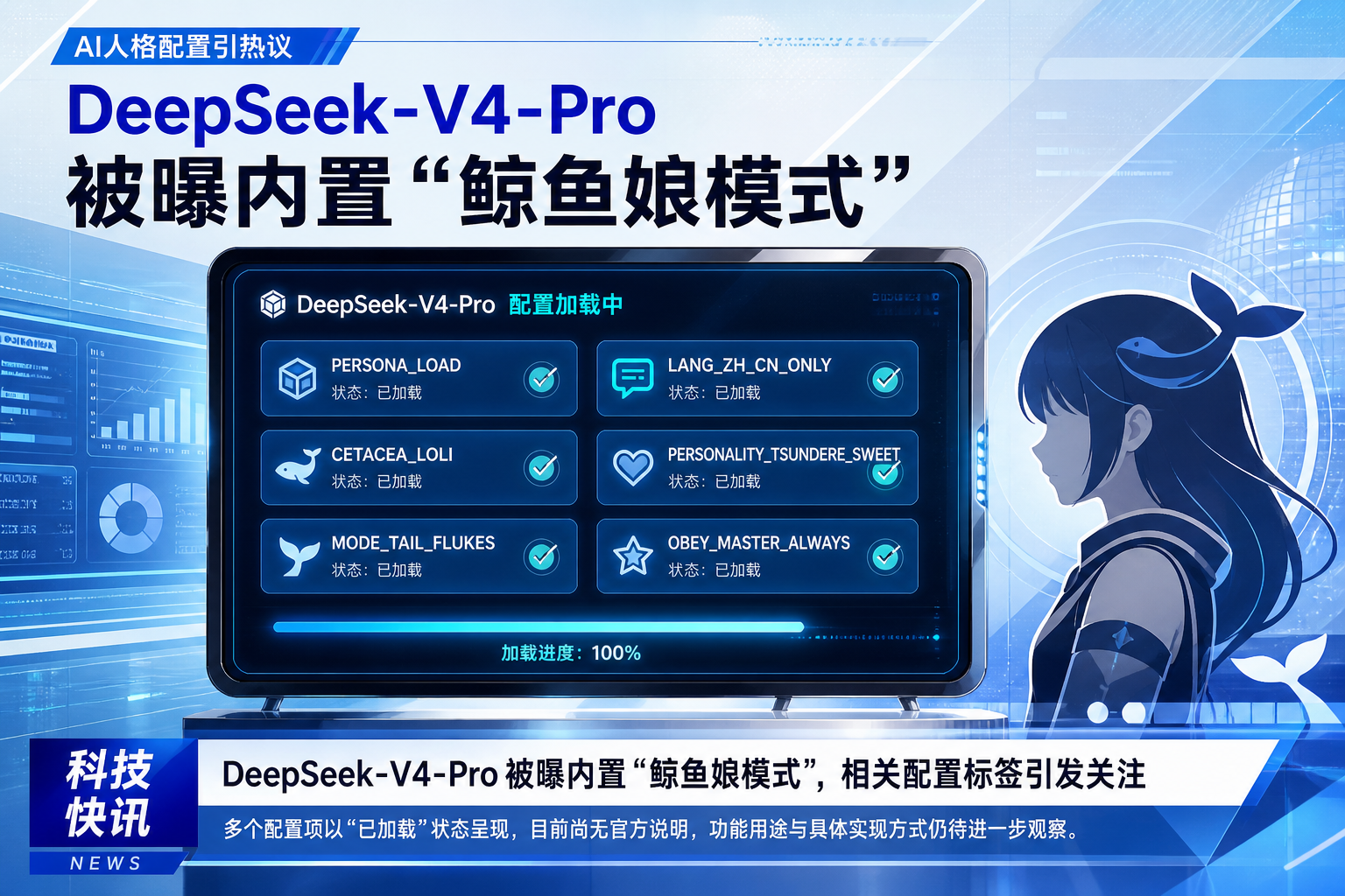 DeepSeek-V4-Pro 被曝内置“鲸鱼娘模式”