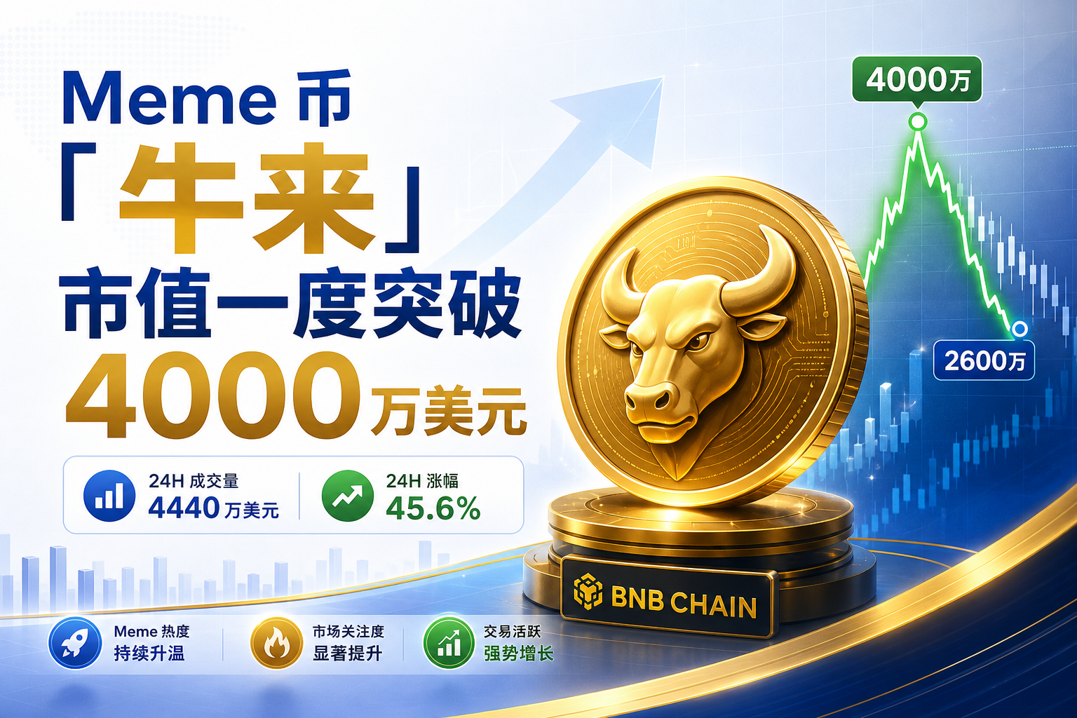 Meme 币「牛来」市值一度突破 4000 万美元