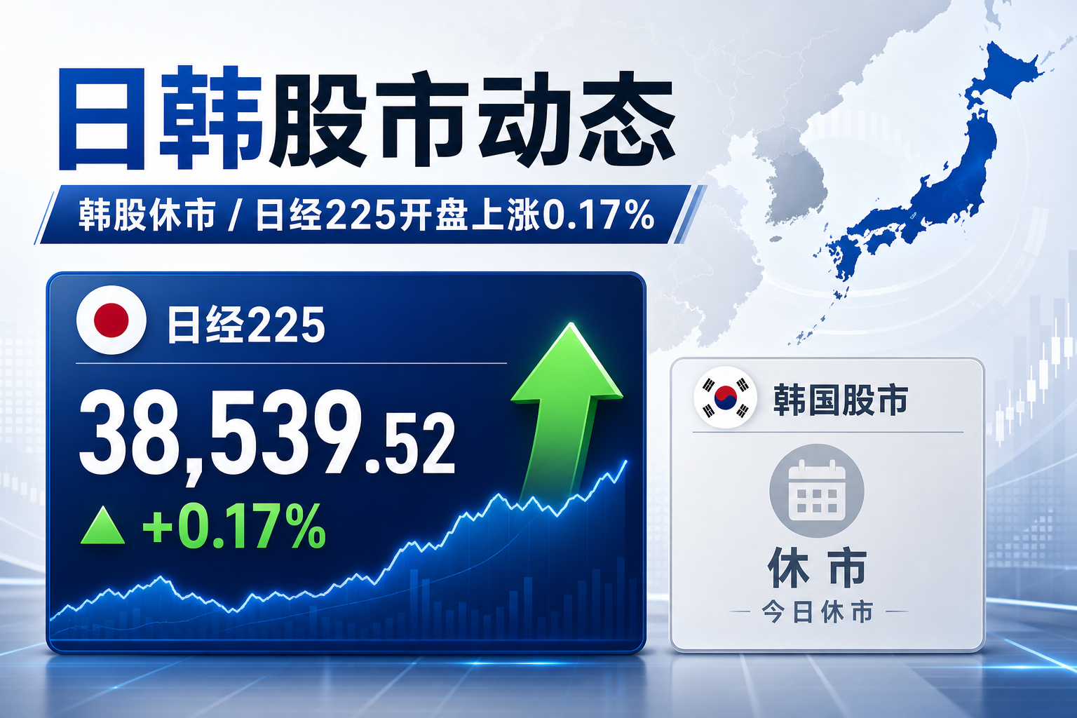 韩股今日休市，日经 225 指数开盘上涨 0.17%