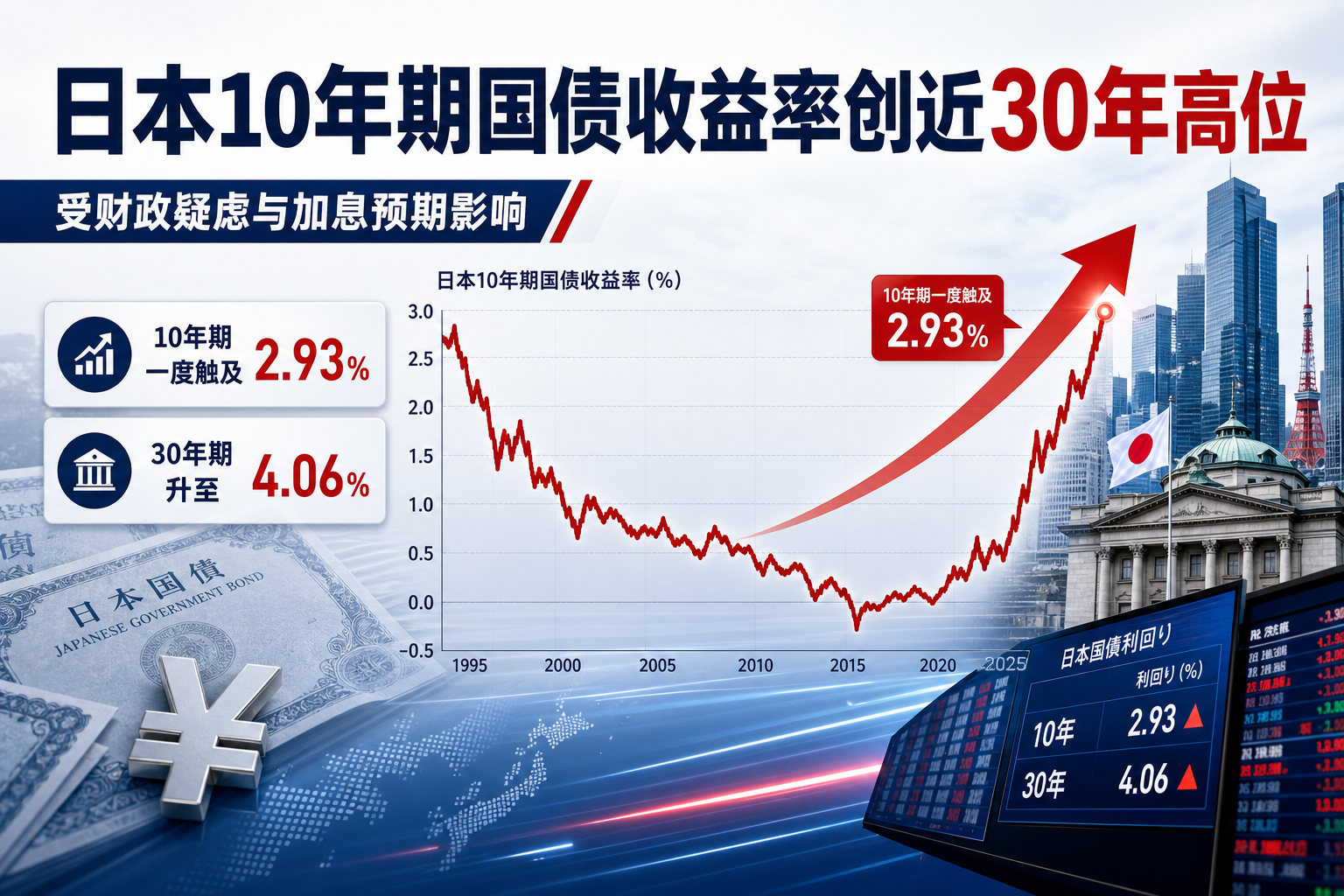 日本 10 年期国债收益率升至近 30 年高位