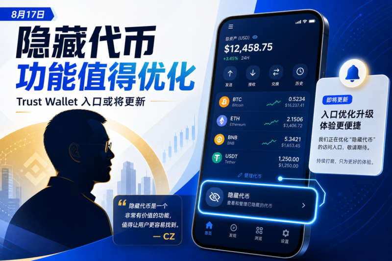 CZ:「隐藏代币」是非常有价值的钱包功能,Trust Wallet 或将优化入口-指挥使社区 - 真实线索、热点议题与深度观察