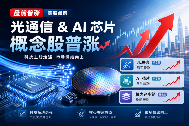 美股光通信与 AI 芯片概念股盘前普涨,AAOI 涨超 3%-指挥使社区 - 真实线索、热点议题与深度观察