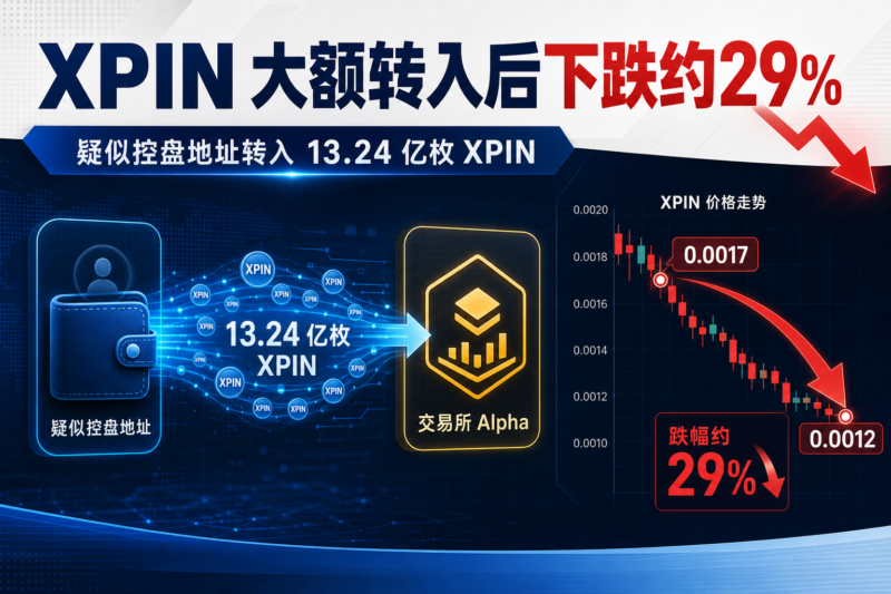 疑似 SIREN 控盘地址向 Binance 转入 13.24 亿枚 XPIN,币价两小时跌近 30%-指挥使社区 - 真实线索、热点议题与深度观察