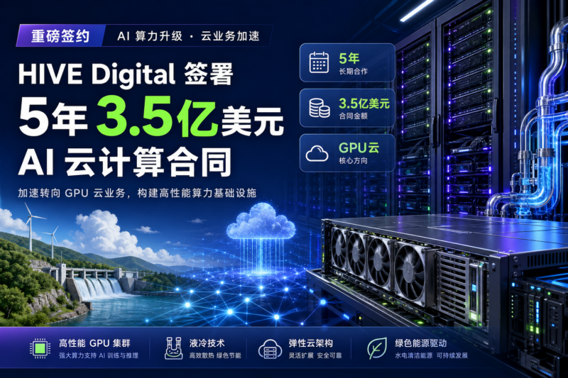 HIVE Digital签署5年3.5亿美元AI云计算合同，加速转向GPU云业务-指挥使社区 - 真实线索、热点议题与深度观察