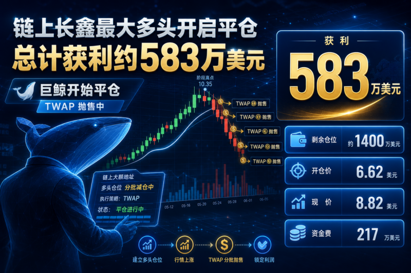 链上长鑫最大多头开启平仓，总计获利约 583 万美元-指挥使社区 - 真实线索、热点议题与深度观察