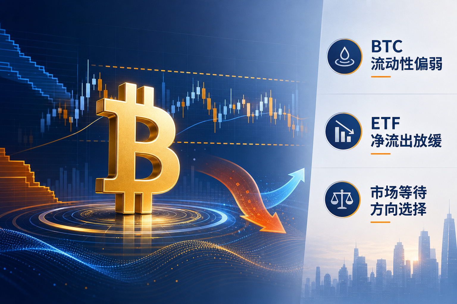 比特币现货流动性疲弱与 ETF 流出抑制市场,资金外流趋缓释放企稳信号