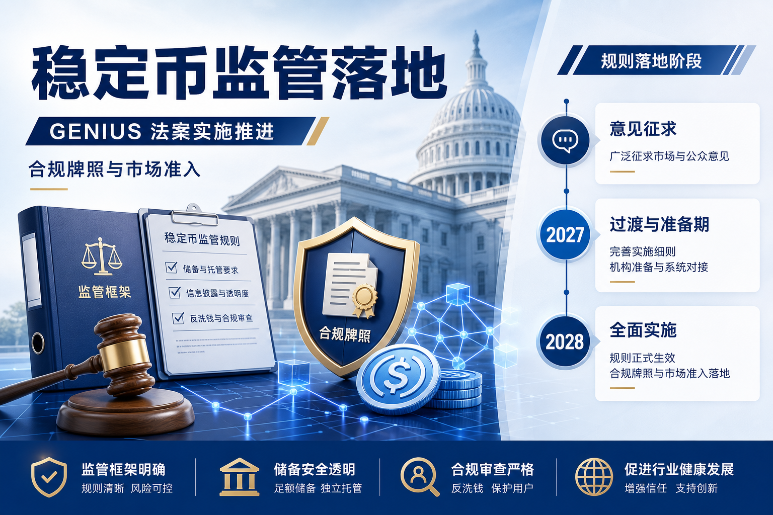 美国稳定币监管进入可执行规则落地阶段