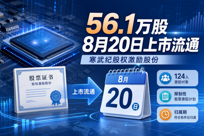 寒武纪 56.1 万股股权激励股份将于 8 月 20 日上市流通-指挥使社区 - 真实线索、热点议题与深度观察