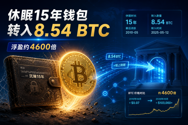 某休眠 15 年地址将 8.54 枚 BTC 转入 Kraken,浮盈约 4600 倍-指挥使社区 - 真实线索、热点议题与深度观察