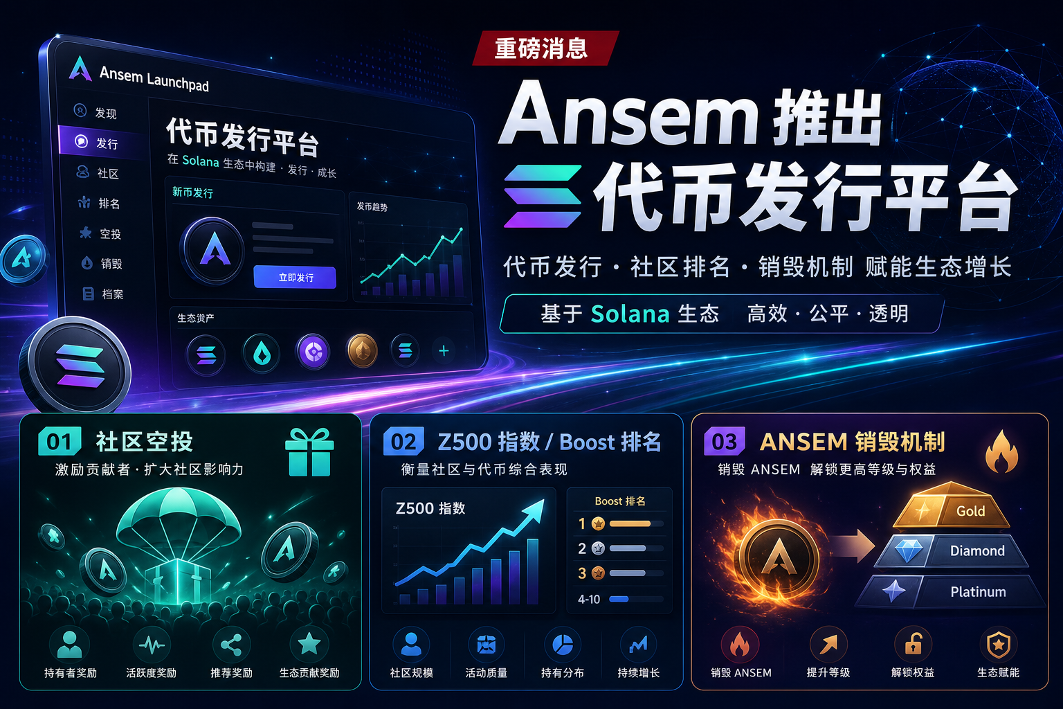 Ansem推出代币发行平台,引入Z500指数及ANSEM销毁机制