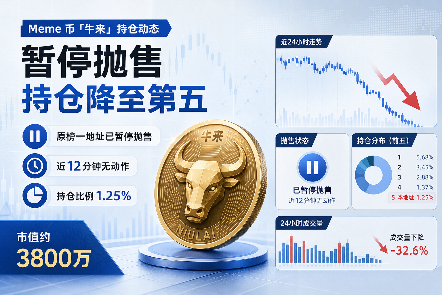「牛来」原榜一地址暂停抛售,持仓降至第五