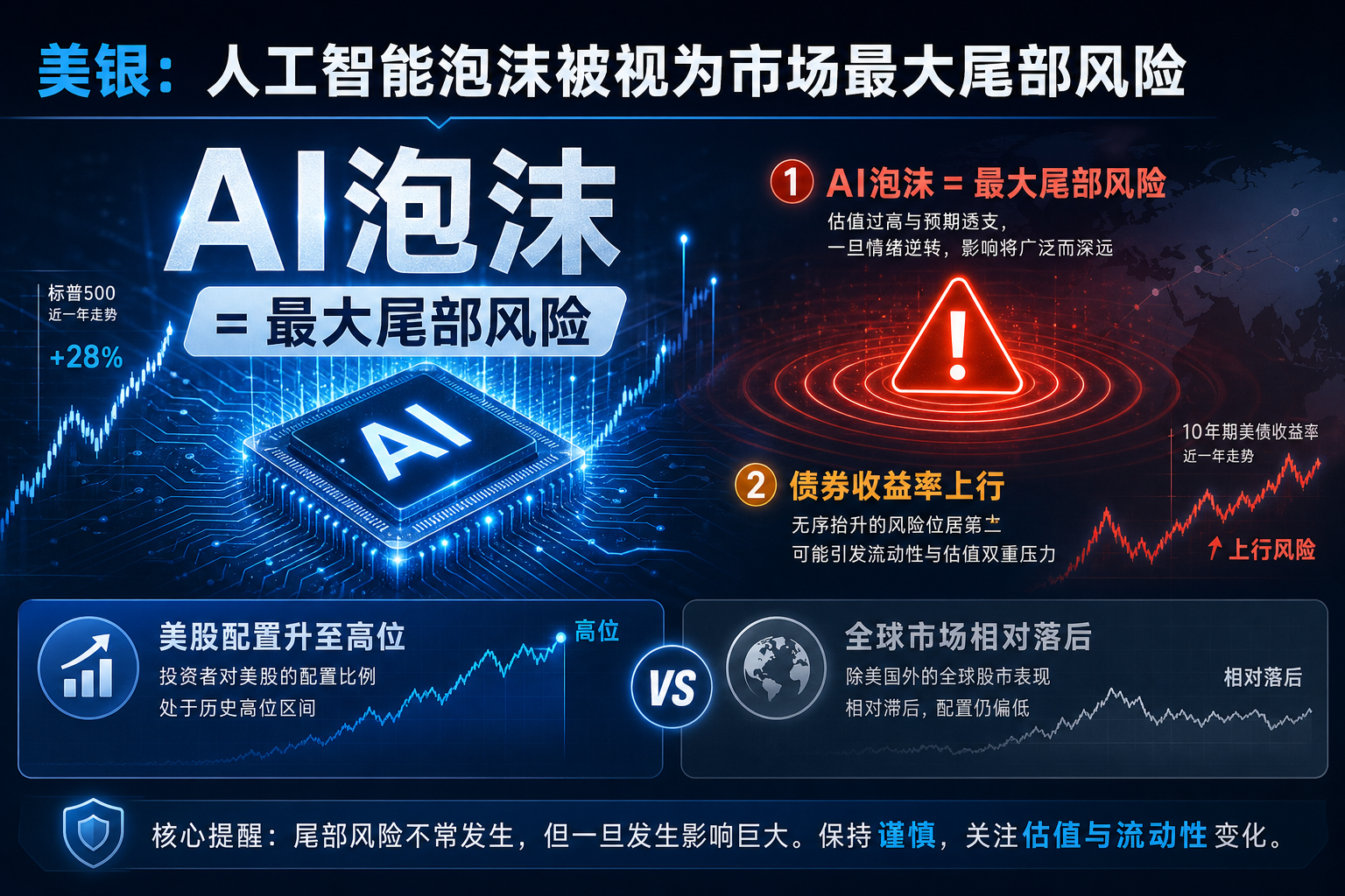 美银:人工智能泡沫被视为市场最大尾部风险