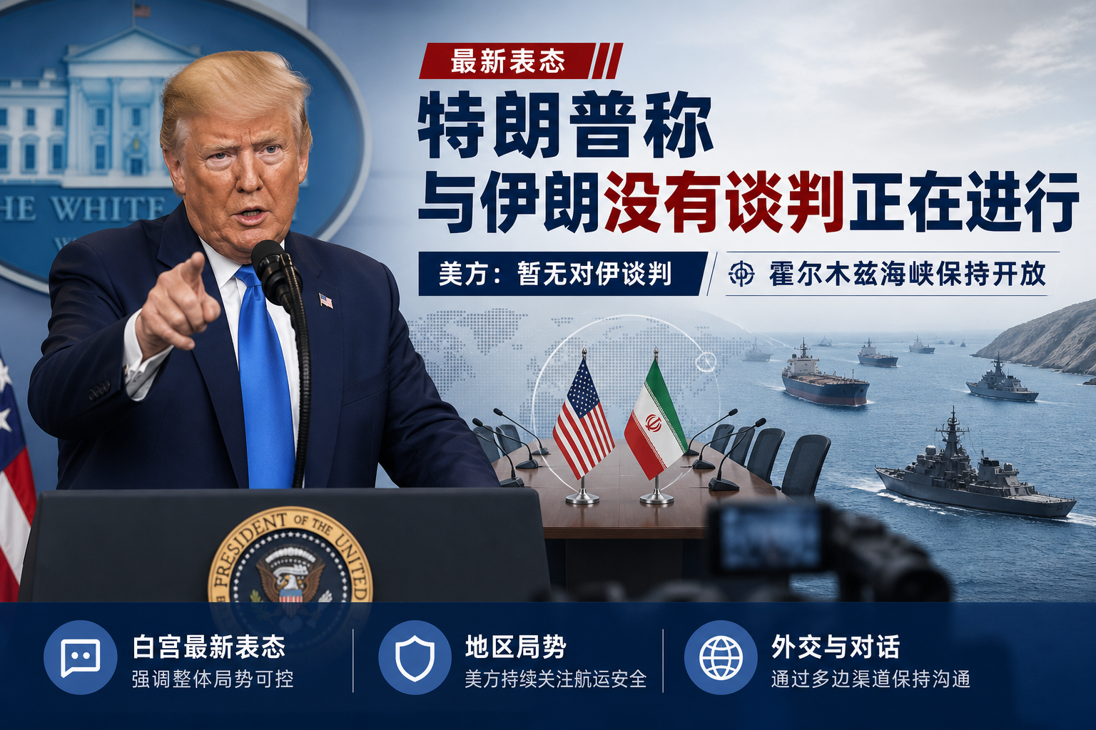 特朗普称与伊朗没有谈判正在进行