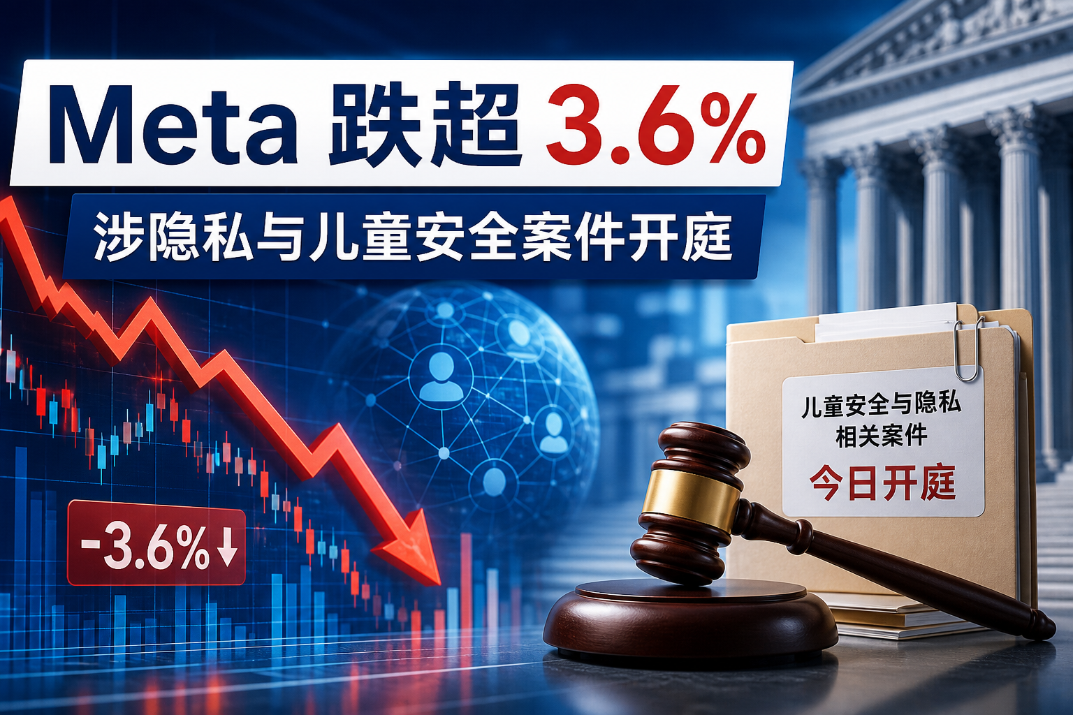 Meta 跌超 3.6%,涉儿童安全与隐私案件今日开庭