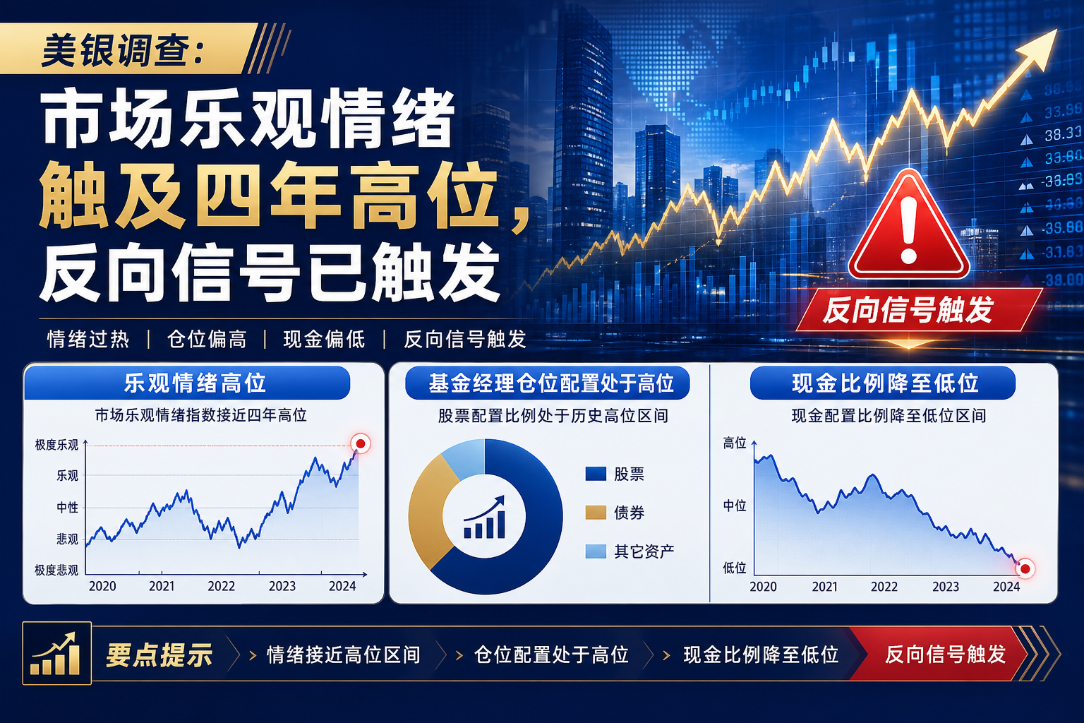 美银调查:市场乐观情绪触及四年高位,反向信号已触发