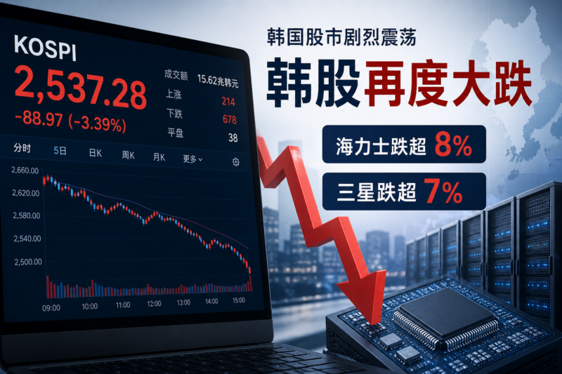 韩股再度大幅下挫,海力士跌超 8%-指挥使社区 - 真实线索、热点议题与深度观察