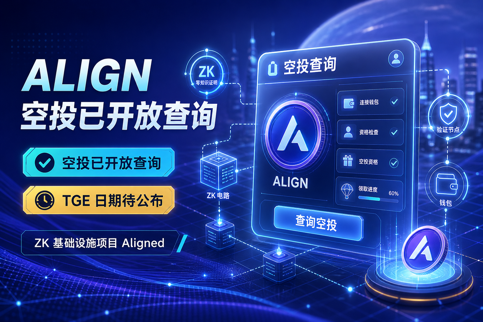 ZK 基础设施项目 Aligned 开放空投查询,TGE 日期仍未定