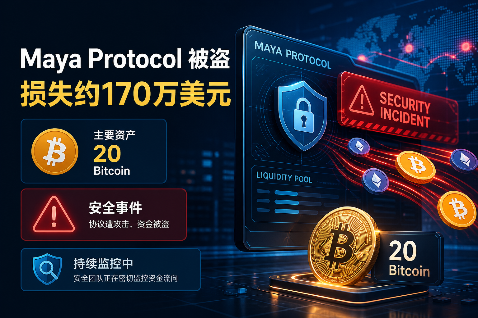 流动性协议 Maya Protocol 被盗，损失约 170 万美元资产