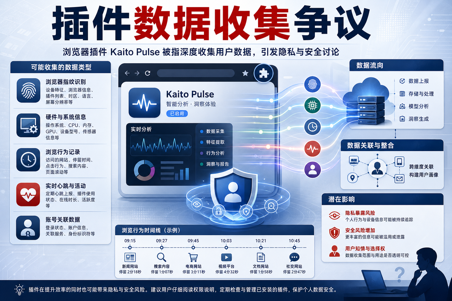 加密分析师称 Kaito 新产品 Pulse 插件存在多项深度数据收集行为