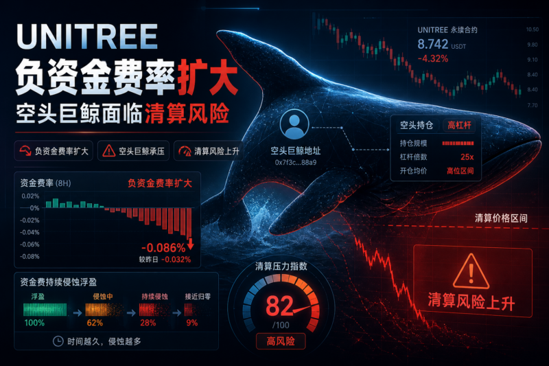 链上侦探:UNITREE 负资金费率扩大,某做空巨鲸或因资金费压力面临清算风险-指挥使社区 - 真实线索、热点议题与深度观察