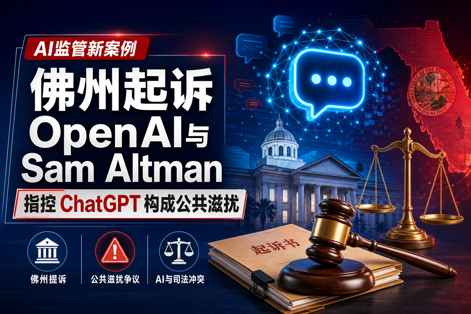 佛州起诉 OpenAI 与 Sam Altman，指控 ChatGPT 构成“公共滋扰”