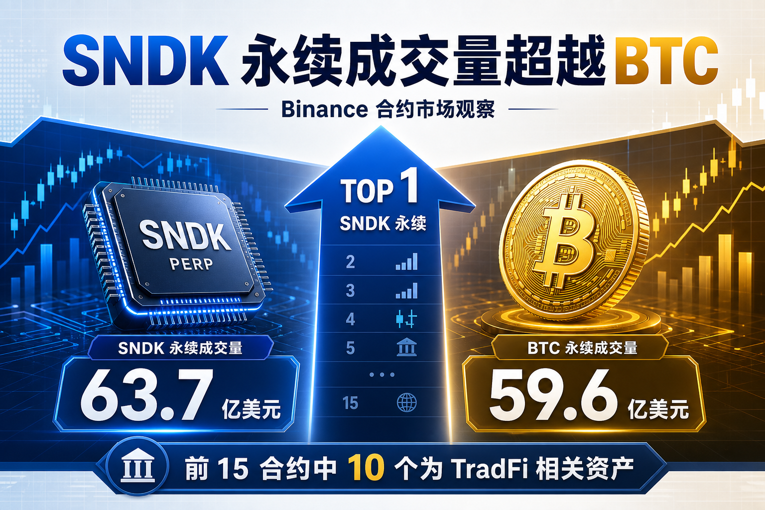 Binance SNDK 合约交易量超越比特币 USDT 永续合约