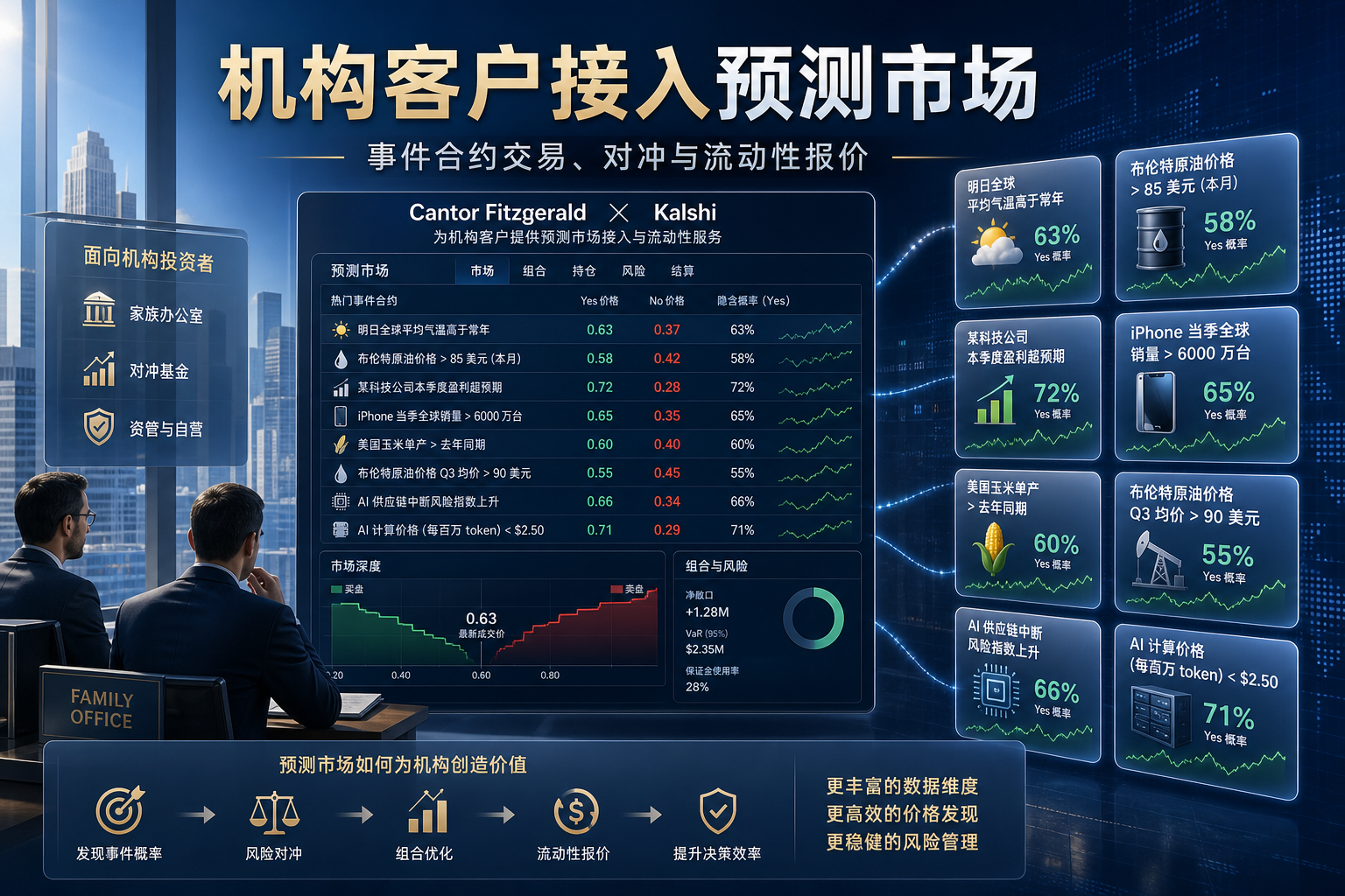 Cantor Fitzgerald 计划向机构客户开放 Kalshi 预测市场