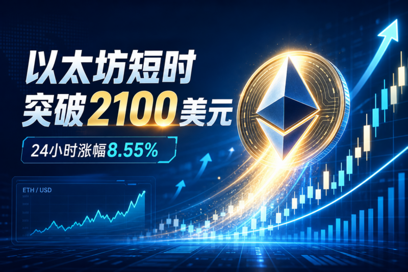 以太坊短时突破 2100 美元，24 小时涨幅 8.55%-指挥使社区 - 真实线索、热点议题与深度观察