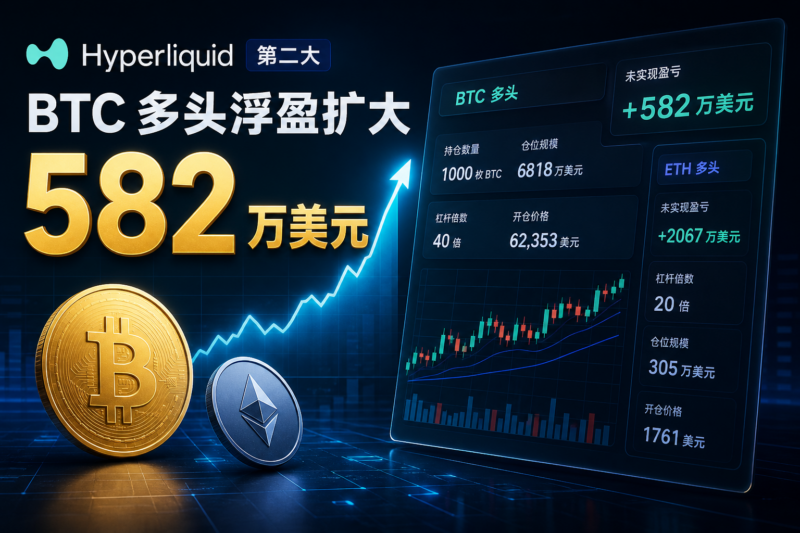 Hyperliquid 第二大 BTC 多头浮盈扩大至 582 万美元-指挥使社区 - 真实线索、热点议题与深度观察