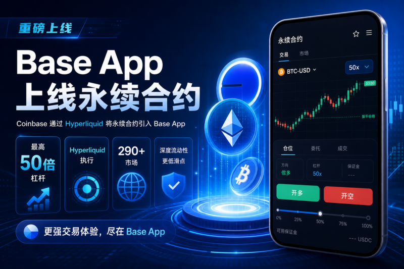 Coinbase 通过 Hyperliquid 将永续合约引入 Base App,最高支持 50 倍杠杆-指挥使社区 - 真实线索、热点议题与深度观察